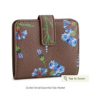 Vera Bradley Brown and Blue Floral Wallet